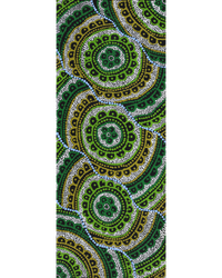 Aboriginal Artwork by Kirsty-Anne Napanangka Martin, Ngalyipi Jukurrpa (Snakevine Dreaming) - Mina Mina, 76x30cm