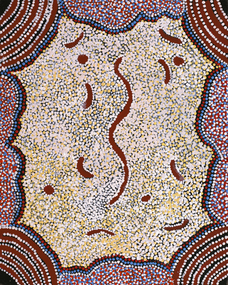 Aboriginal Art by Katrina Nampijinpa Brown, Watiya-warnu Jukurrpa (Seed Dreaming), 50x40cm - ART ARK®