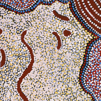 Aboriginal Artwork by Katrina Nampijinpa Brown, Watiya-warnu Jukurrpa (Seed Dreaming), 50x40cm