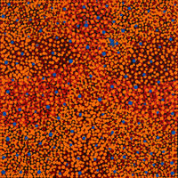 Aboriginal Artwork by Krishana Petrick, Ngapa Jukurrpa (Water Dreaming) - Puyurru, 30x30cm