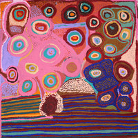 Aboriginal Artwork by Kumpaya Girgirba, Kunawarritji (Canning Stock Route Well 33), 91x91cm