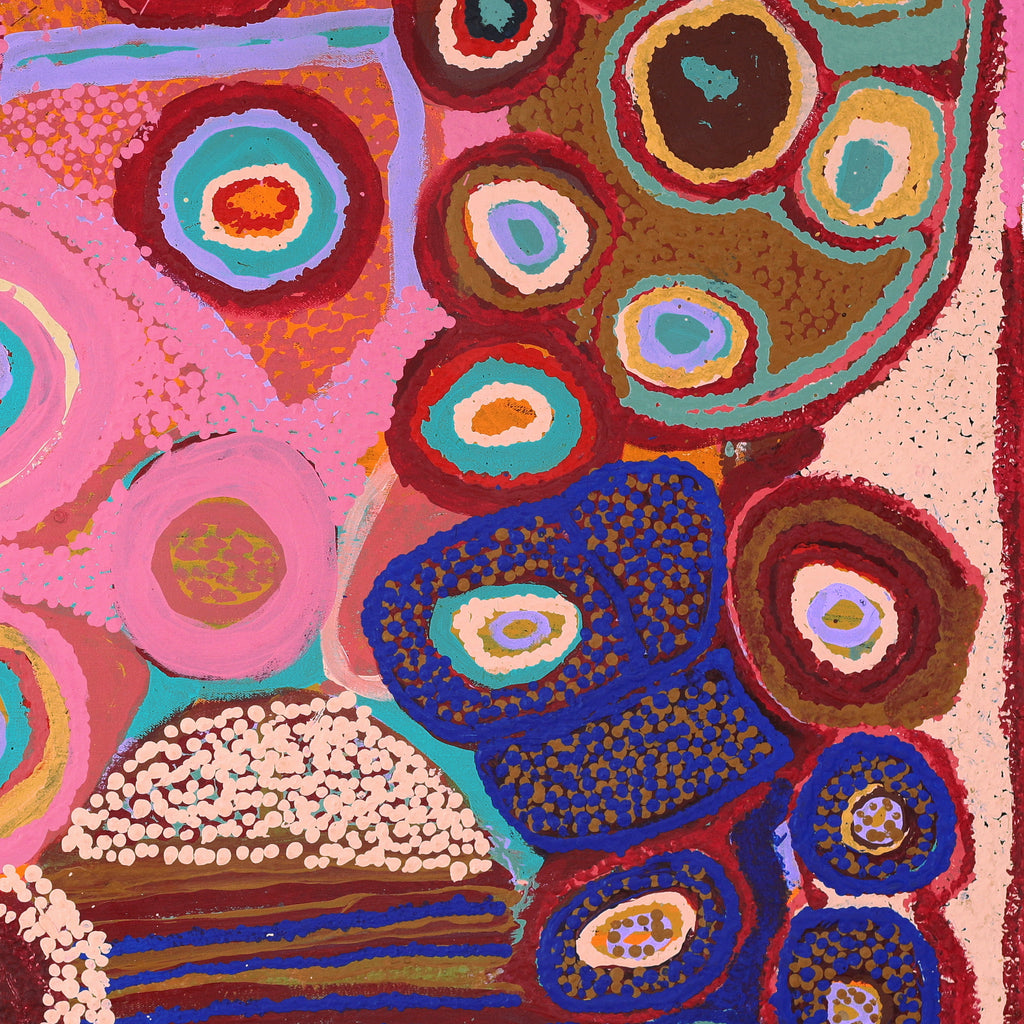 Aboriginal Artwork by Kumpaya Girgirba, Kunawarritji (Canning Stock Route Well 33), 91x91cm