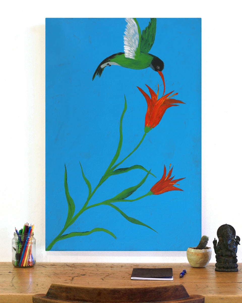 Aboriginal Artwork by Kushia Young, Tjulpu (bird), 91x61cm