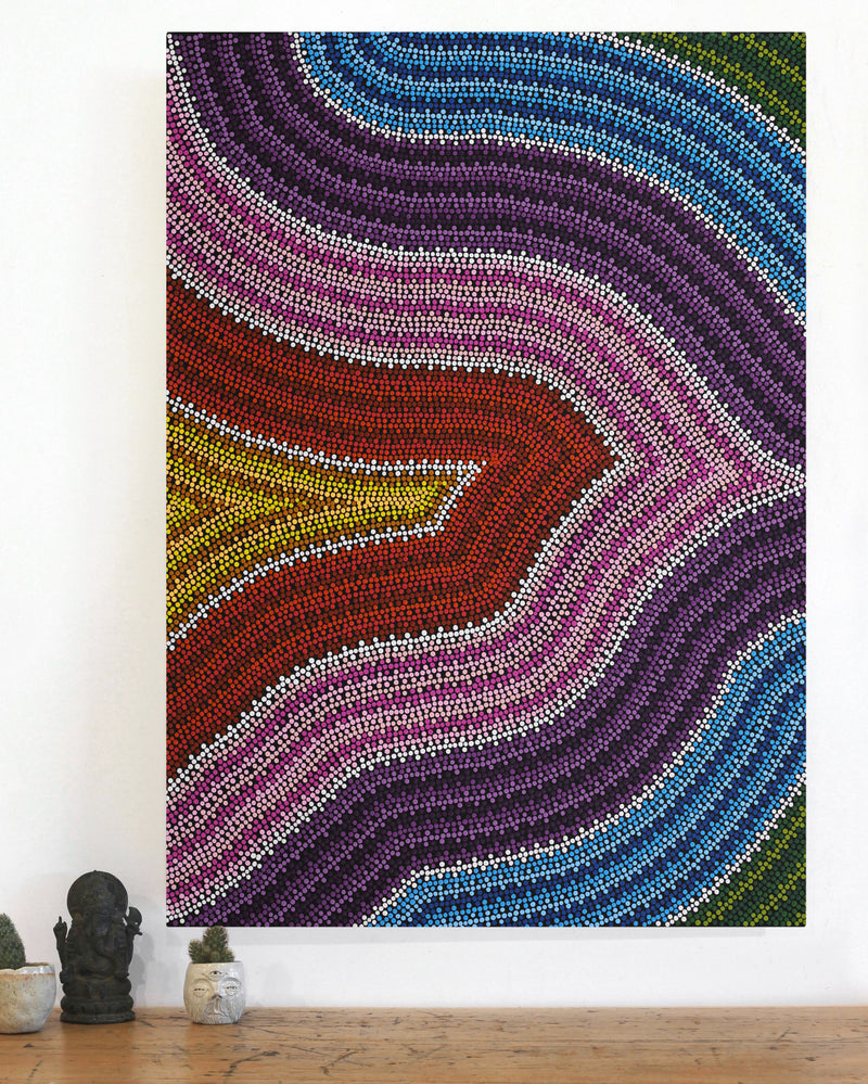 Aboriginal Artwork by Kylie Nelson, Walka Wiru Ngura Wiru, 101x77cm