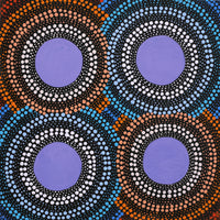 Aboriginal Artwork by Leavannia Nampijinpa Watson, Ngapa Jukurrpa (Water Dreaming) - Puyurru, 30x30cm