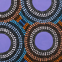Aboriginal Artwork by Leavannia Nampijinpa Watson, Ngapa Jukurrpa (Water Dreaming) - Puyurru, 30x30cm