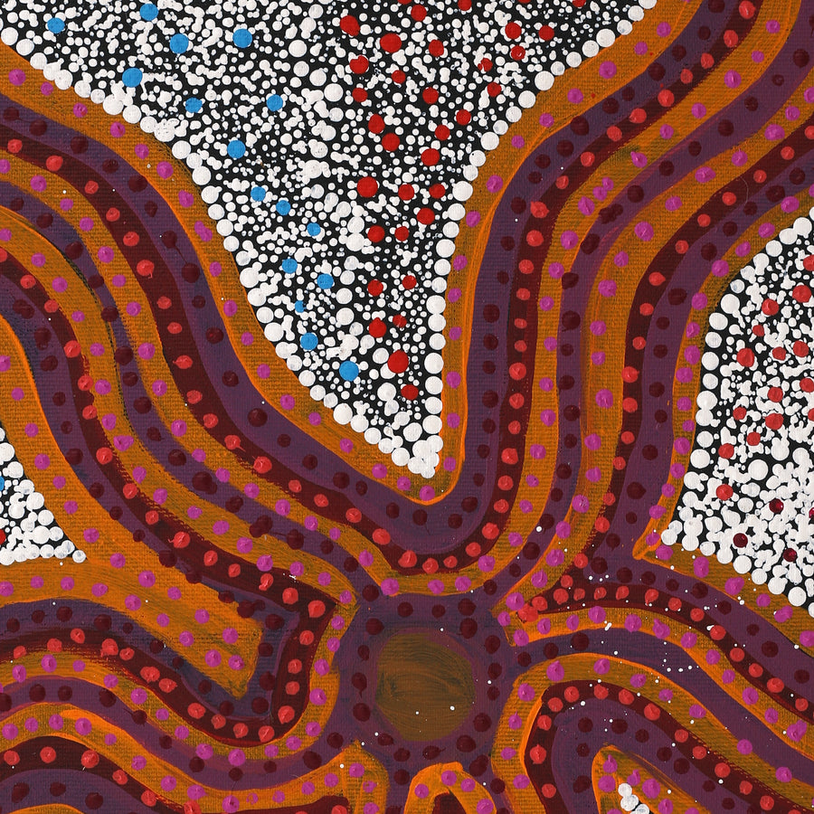Aboriginal Artwork by Lekira Napurrurla Oldfield, Karnta Jukurrpa (Womens Dreaming), 50x40cm
