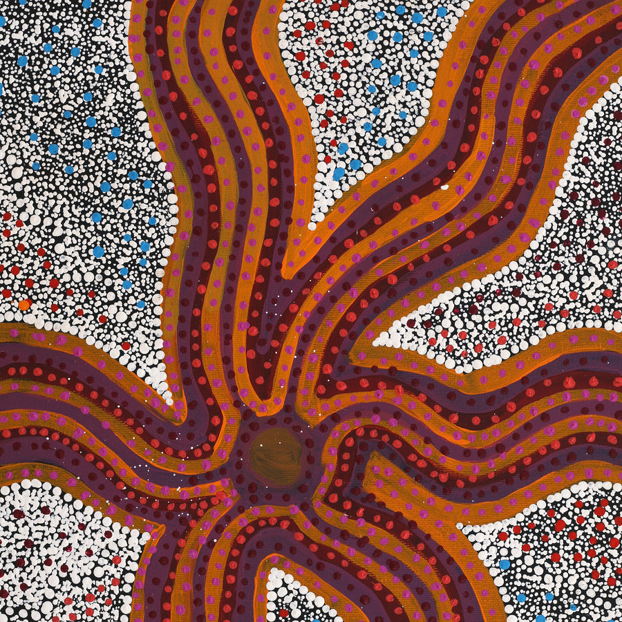 Aboriginal Artwork by Lekira Napurrurla Oldfield, Karnta Jukurrpa (Womens Dreaming), 50x40cm