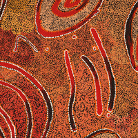 Aboriginal Artwork by Leston Japaljarri Spencer, Warna Jukurrpa (Snake Dreaming), 122x107cm
