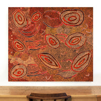 Aboriginal Artwork by Leston Japaljarri Spencer, Warna Jukurrpa (Snake Dreaming), 122x107cm