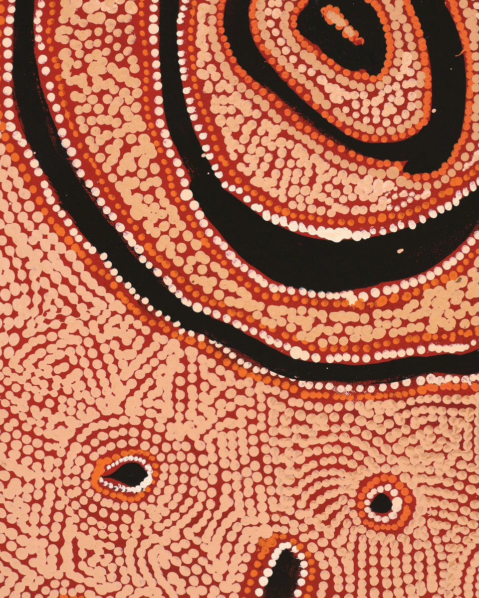 Aboriginal Art by Leston Japaljarri Spencer, Warna Jukurrpa (Snake Dreaming), 183x152cm - ART ARK®