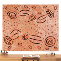 Aboriginal Art by Leston Japaljarri Spencer, Warna Jukurrpa (Snake Dreaming), 183x152cm - ART ARK®