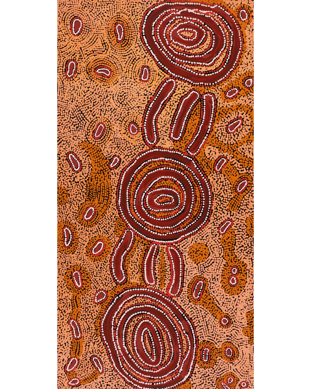 Aboriginal Artwork by Leston Japaljarri Spencer, Warna Jukurrpa (Snake Dreaming), 91x46cm