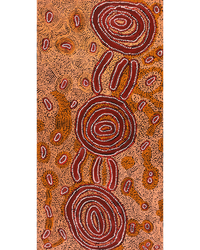 Aboriginal Artwork by Leston Japaljarri Spencer, Warna Jukurrpa (Snake Dreaming), 91x46cm