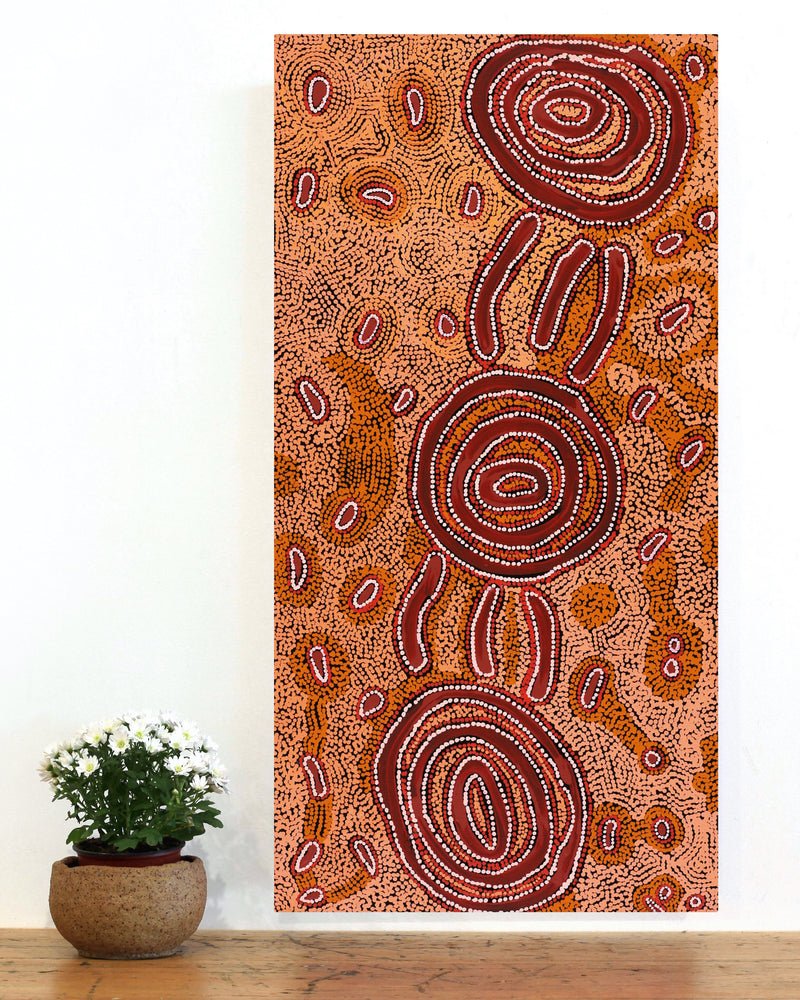 Leston Japaljarri Spencer, Warna Jukurrpa (Snake Dreaming), 91x46cm