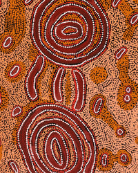 Aboriginal Artwork by Leston Japaljarri Spencer, Warna Jukurrpa (Snake Dreaming), 91x46cm