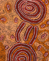 Aboriginal Artwork by Leston Japaljarri Spencer, Warna Jukurrpa (Snake Dreaming), 91x46cm