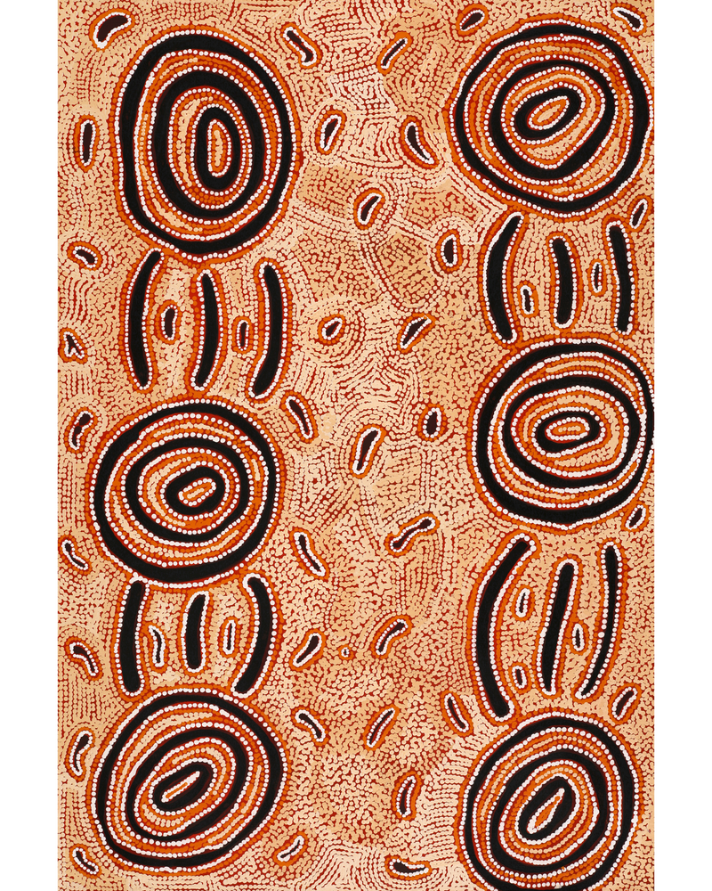 Aboriginal Artwork by Leston Japaljarri Spencer, Warna Jukurrpa (Snake Dreaming), 91x61cm