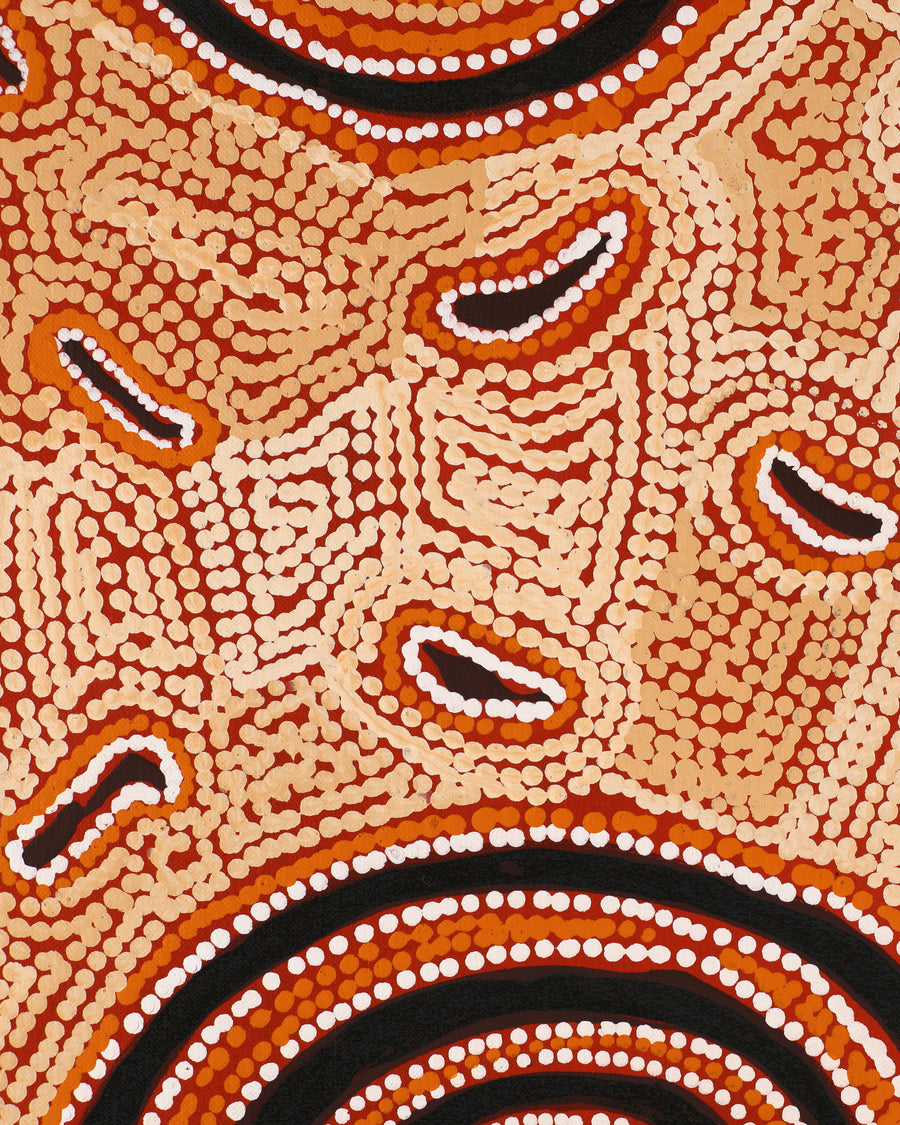 Aboriginal Artwork by Leston Japaljarri Spencer, Warna Jukurrpa (Snake Dreaming), 91x61cm