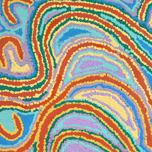 Aboriginal Artwork by Liddy Napanangka Walker, Pirlarla Jukurrpa (Dogwood Tree Bean Dreaming), 61x61cm - ART ARK®