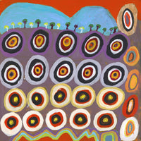 Aboriginal Artwork by Lily Jatarr Long, Minyipuru (Jakulyukulyu, Seven Sisters), 91x91cm
