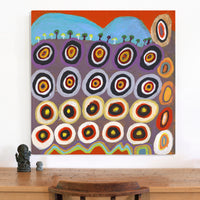 Aboriginal Artwork by Lily Jatarr Long, Minyipuru (Jakulyukulyu, Seven Sisters), 91x91cm