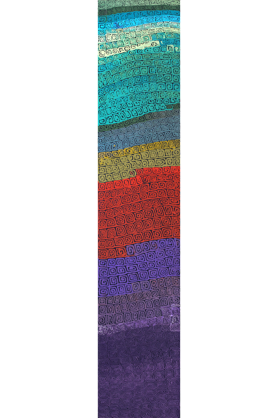 Aboriginal Artwork by Lloyd Jampijinpa Brown, Yankirri Jukurrpa (Emu Dreaming), 152x30cm
