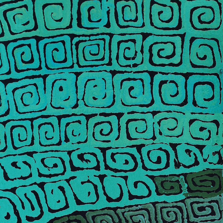 Aboriginal Artwork by Lloyd Jampijinpa Brown, Yankirri Jukurrpa (Emu Dreaming), 152x30cm