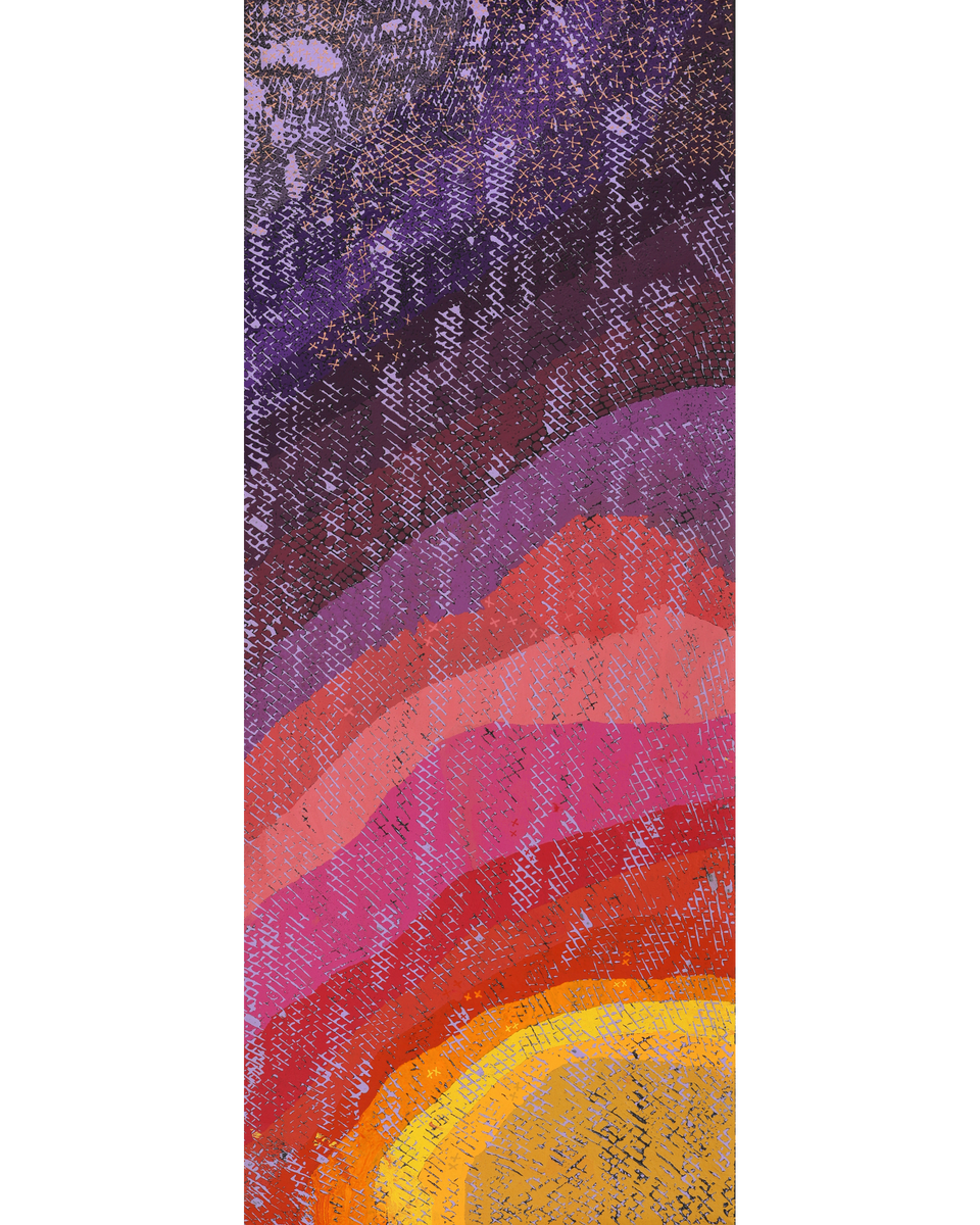 Aboriginal Artwork by Lloyd Jampijinpa Brown, Yankirri Jukurrpa (Emu Dreaming), 152x61cm