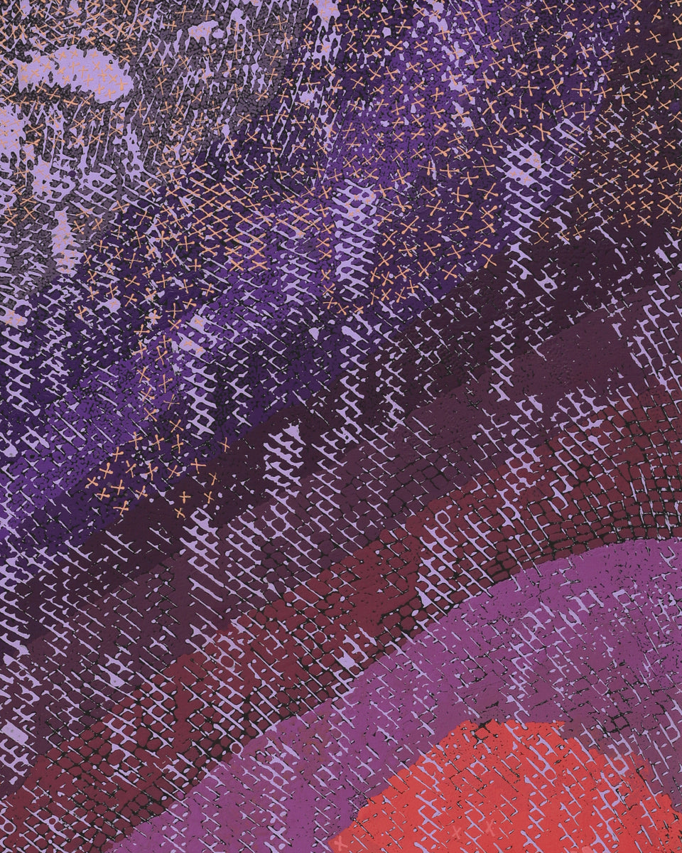 Aboriginal Artwork by Lloyd Jampijinpa Brown, Yankirri Jukurrpa (Emu Dreaming), 152x61cm