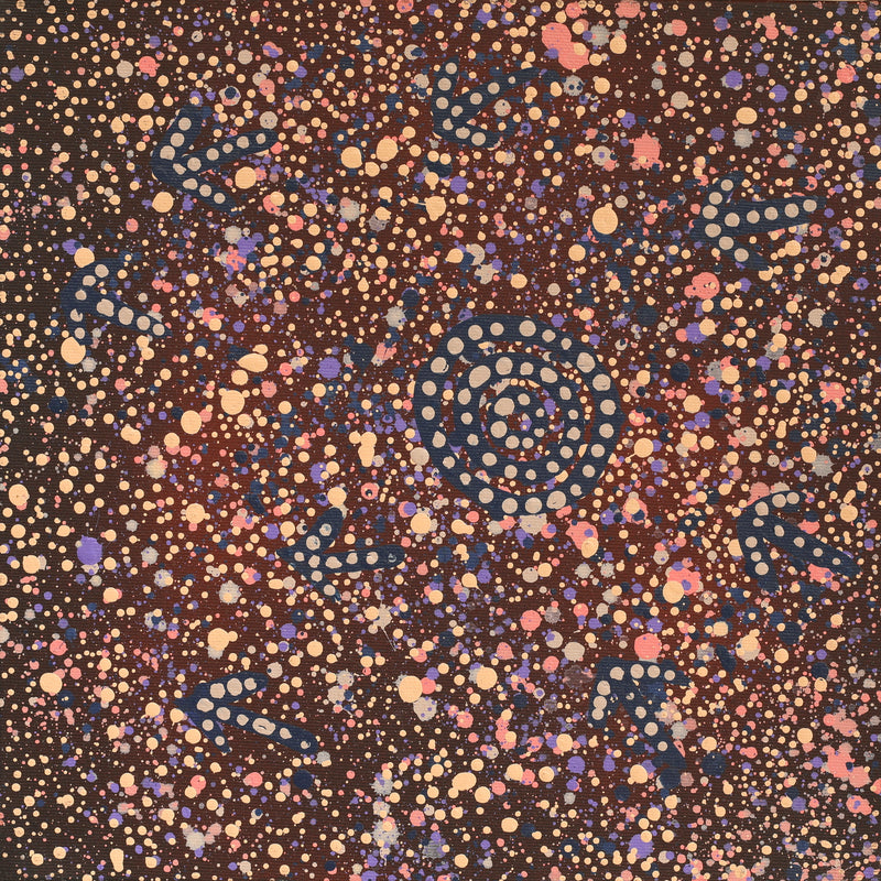 Aboriginal Artwork by Lloyd Jampijinpa Brown, Yankirri Jukurrpa (Emu Dreaming) - Ngarlikurlangu, 30x30cm