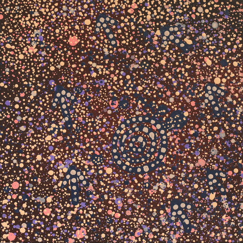 Aboriginal Artwork by Lloyd Jampijinpa Brown, Yankirri Jukurrpa (Emu Dreaming) - Ngarlikurlangu, 30x30cm