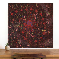 Aboriginal Artwork by Lloyd Jampijinpa Brown, Yankirri Jukurrpa (Emu Dreaming), 76x76cm