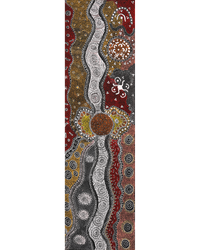 Aboriginal Artwork by Lola Nampijinpa Brown, Ngapa Jukurrpa - Mikanji, 107x30cm