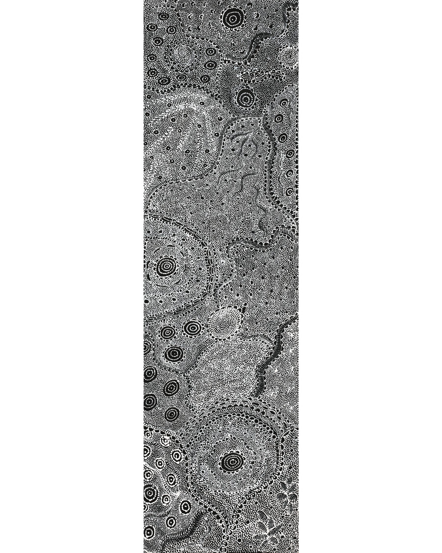Aboriginal Artwork by Lola Nampijinpa Brown, Ngapa Jukurrpa - Mikanji, 107x30cm