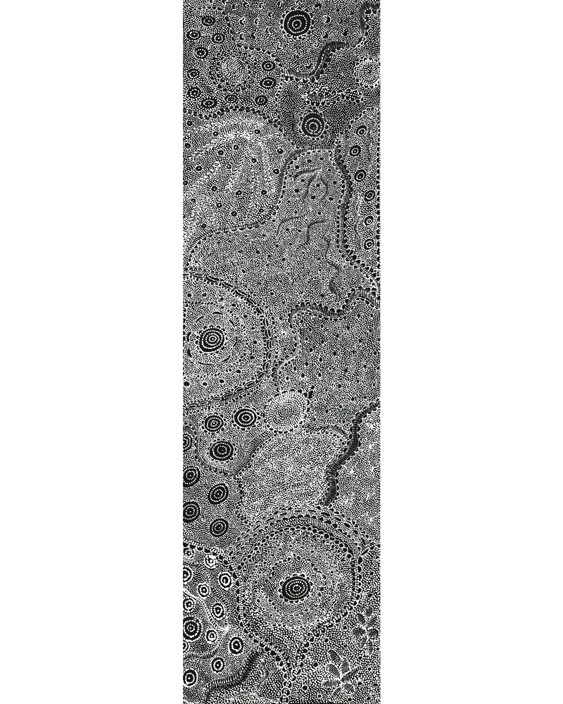 Aboriginal Artwork by Lola Nampijinpa Brown, Ngapa Jukurrpa - Mikanji, 107x30cm