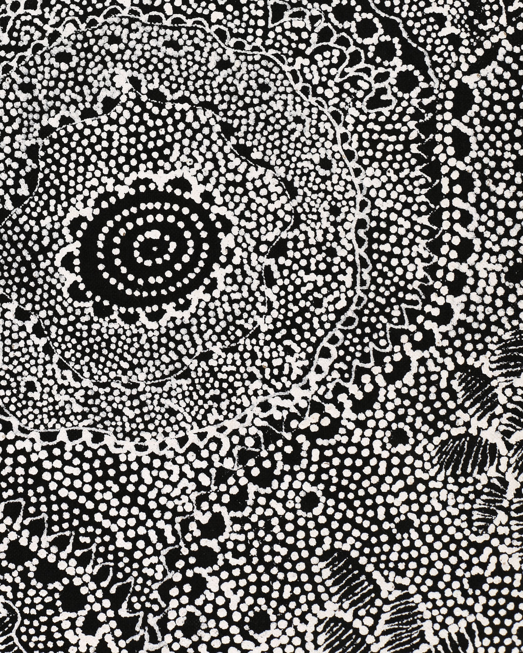 Aboriginal Artwork by Lola Nampijinpa Brown, Ngapa Jukurrpa - Mikanji, 107x30cm