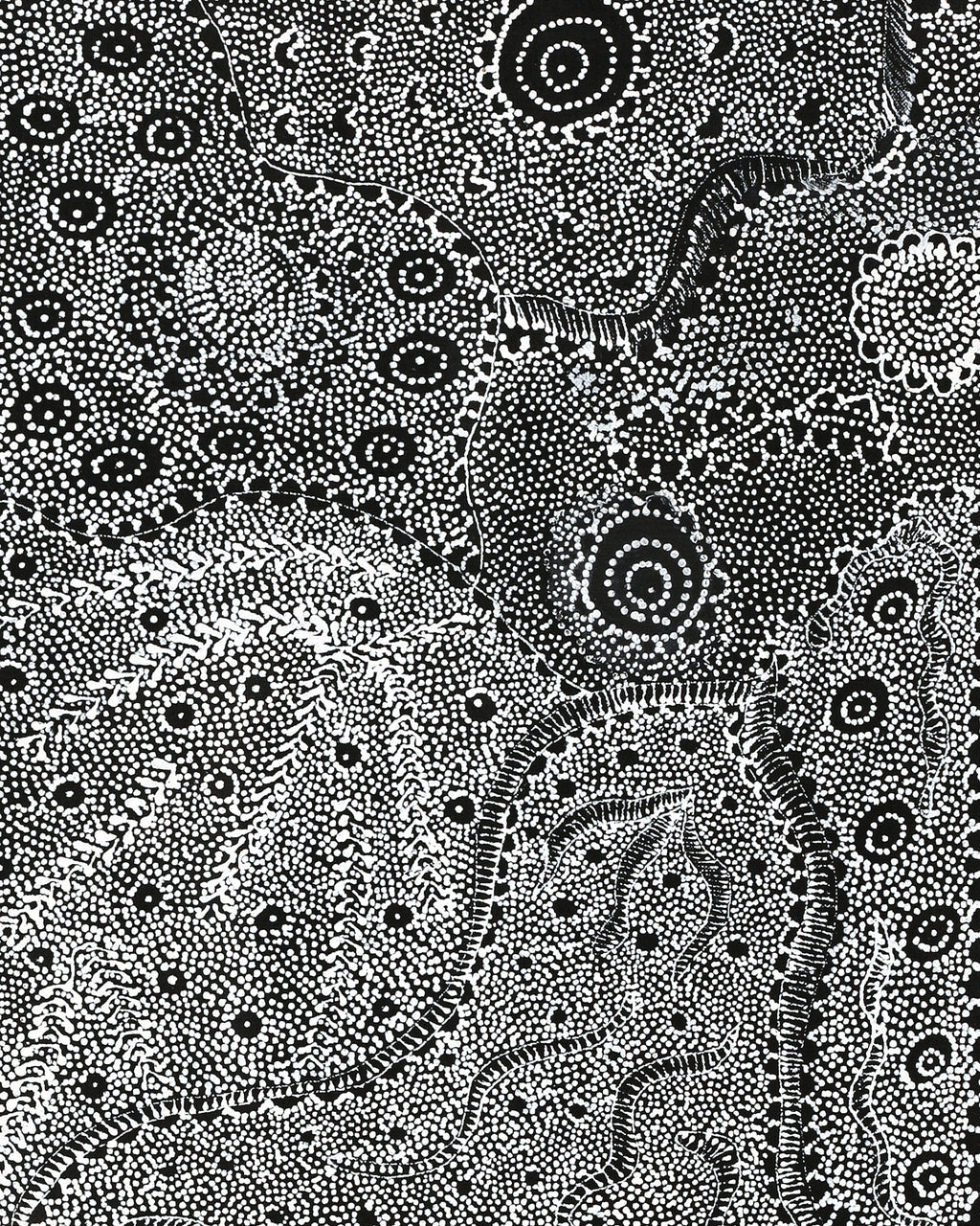 Aboriginal Artwork by Lola Nampijinpa Brown, Ngapa Jukurrpa - Mikanji, 107x30cm