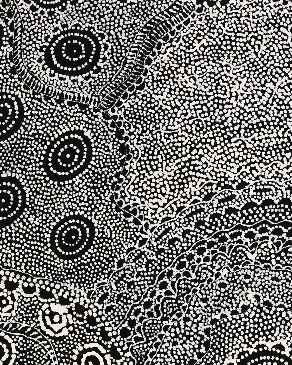 Aboriginal Artwork by Lola Nampijinpa Brown, Ngapa Jukurrpa - Mikanji, 107x30cm
