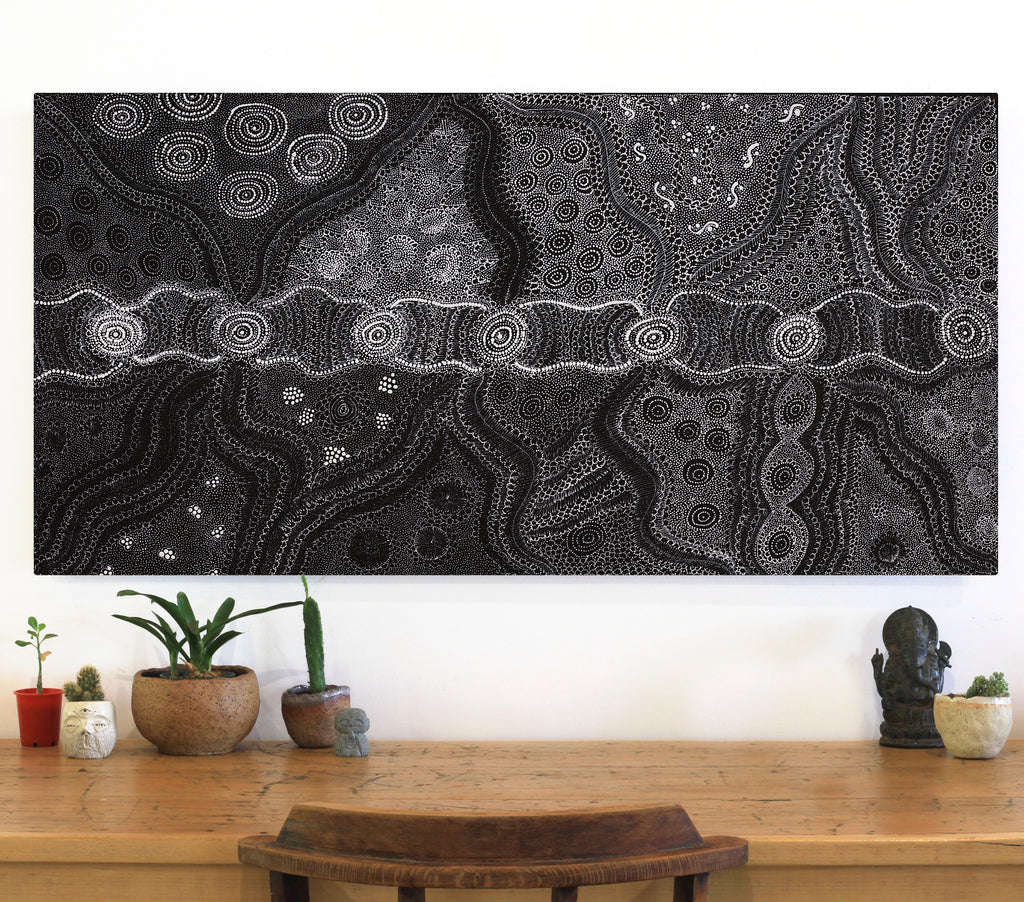 Lola Nampijinpa Brown, Ngapa Jukurrpa - Mikanji, 122x61cm