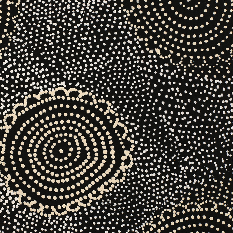 Aboriginal Artwork by Lola Nampijinpa Brown, Ngapa Jukurrpa - Mikanji, 46x46cm