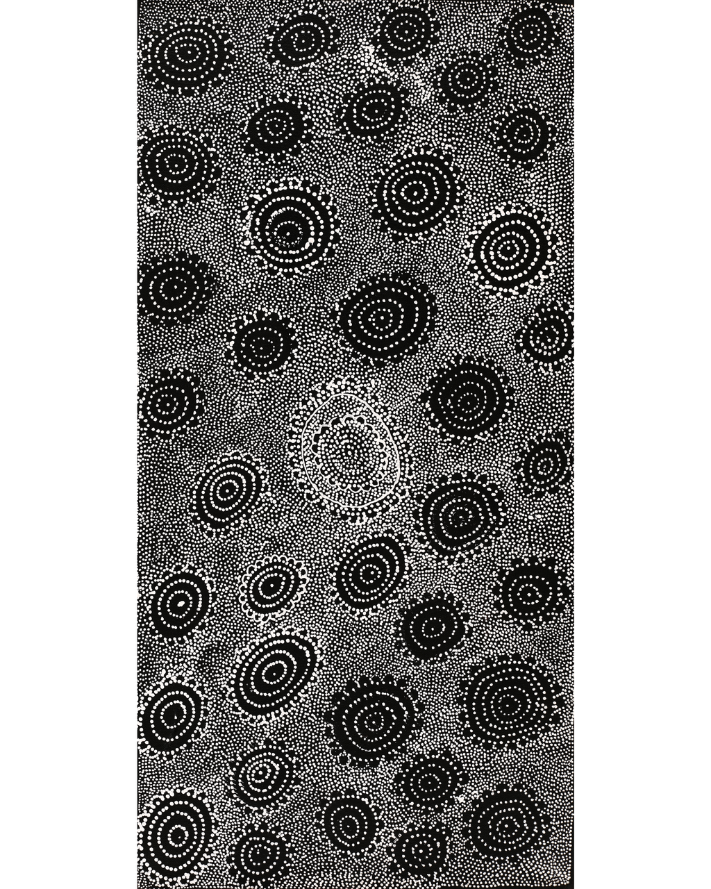 Aboriginal Artwork by Lola Nampijinpa Brown, Ngapa Jukurrpa - Mikanji, 61x30cm
