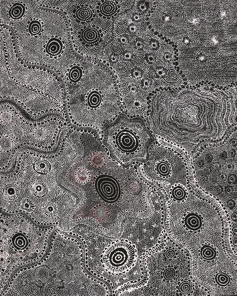 Aboriginal Artwork by Lola Nampijinpa Brown, Ngapa Jukurrpa - Mikanji, 76x61cm