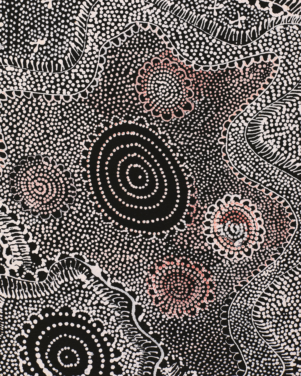 Aboriginal Artwork by Lola Nampijinpa Brown, Ngapa Jukurrpa - Mikanji, 76x61cm