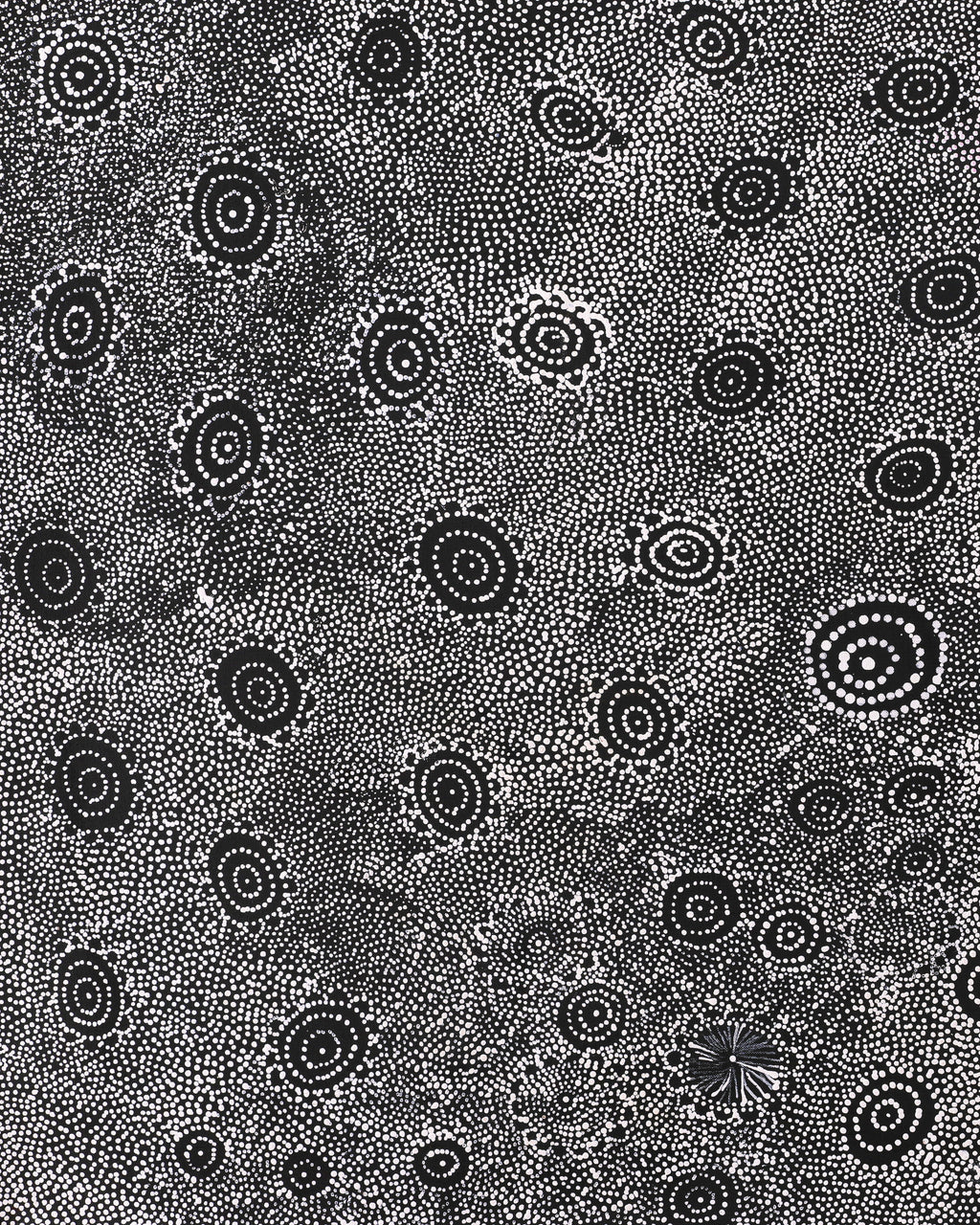 Aboriginal Artwork by Lola Nampijinpa Brown, Ngapa Jukurrpa - Mikanji, 91x61cm