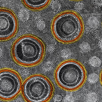 Aboriginal Artwork by Lola Nampijinpa Brown, Ngapa Jukurrpa - Mikanji, 91x91cm