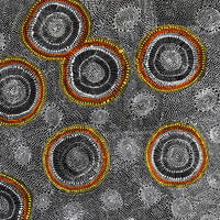 Aboriginal Artwork by Lola Nampijinpa Brown, Ngapa Jukurrpa - Mikanji, 91x91cm