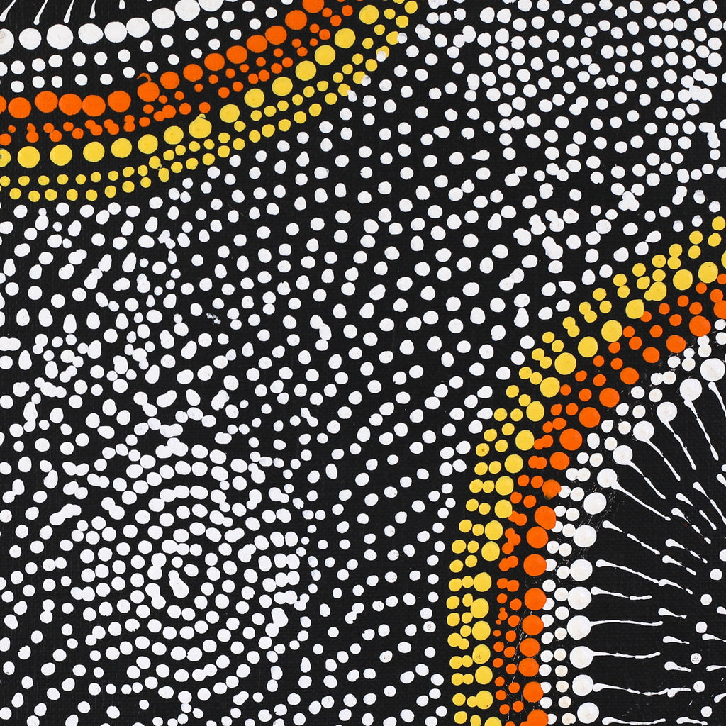 Aboriginal Artwork by Lola Nampijinpa Brown, Ngapa Jukurrpa - Mikanji, 91x91cm