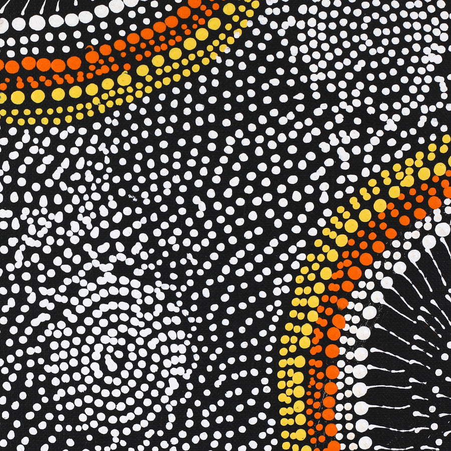 Aboriginal Artwork by Lola Nampijinpa Brown, Ngapa Jukurrpa - Mikanji, 91x91cm