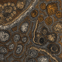 Aboriginal Artwork by Maria Nampijinpa Brown, Ngapa Jukurrpa - Mikanji, 91x91cm